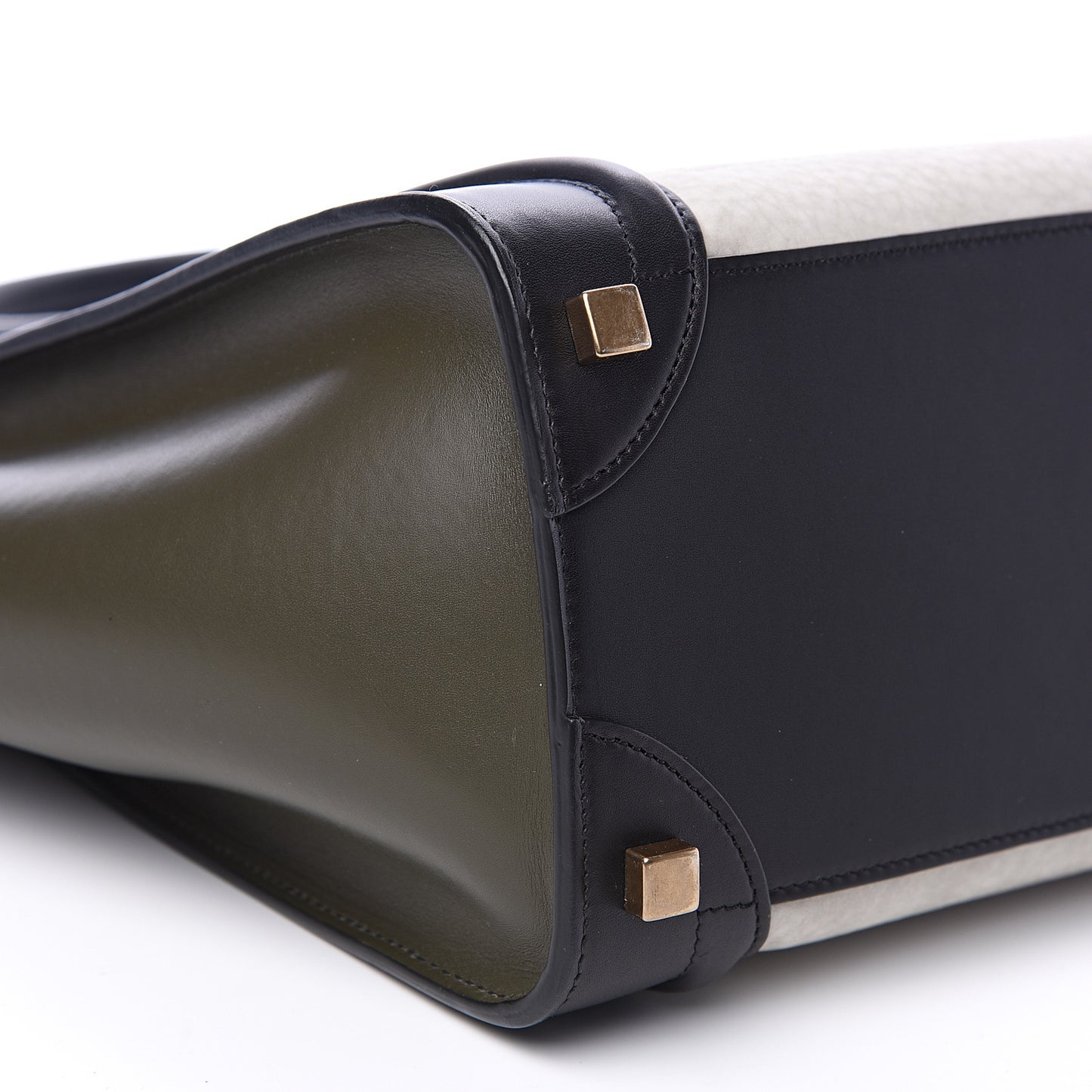 Nubuck Smooth Calfskin Micro Tri-Color Luggage Olive