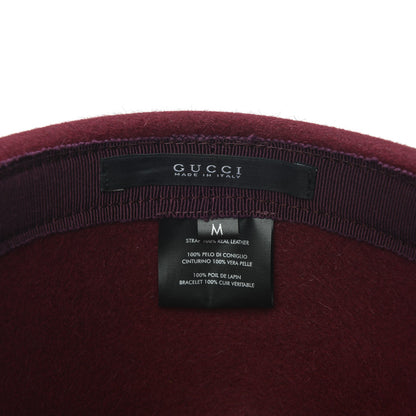 Gucci Felt Horsebit Fedora Hat M Burgundy 6 of 6