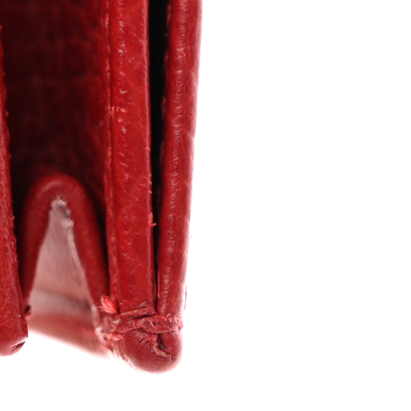 Pebbled Calfskin GG Marmont Card Case Hibiscus Red