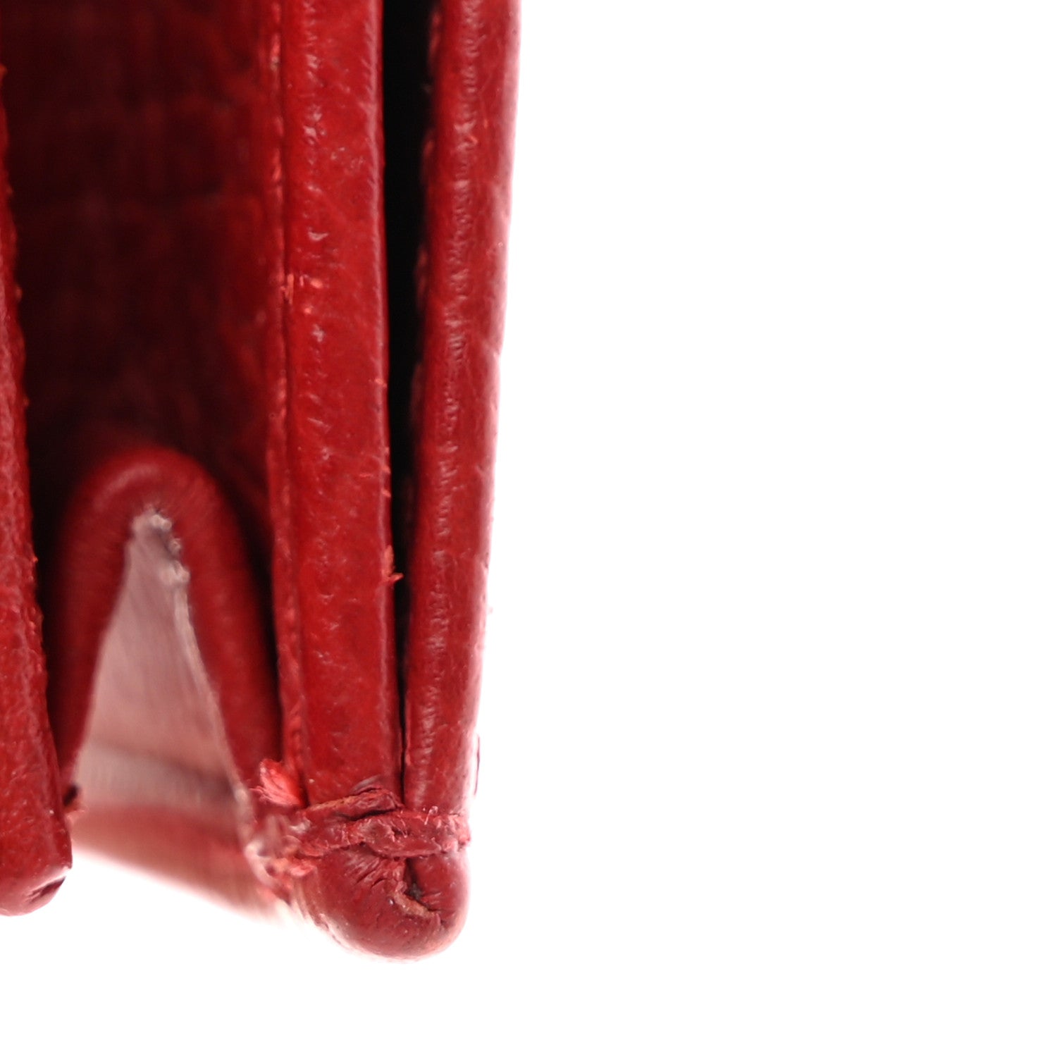 Gucci Pebbled Calfskin GG Marmont Card Case Hibiscus Red 11 of 15