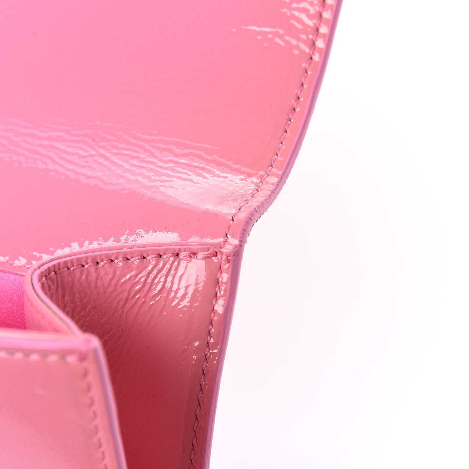 Saint Laurent Textured Patent Large Belle De Jour Clutch Indian Pink 11 of 12