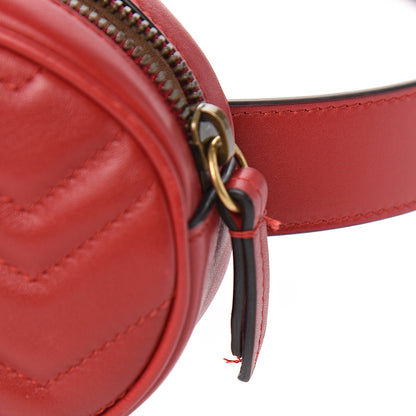 Gucci Calfskin Matelasse GG Marmont Belt Bag 95 38 Hibiscus Red 7 of 11