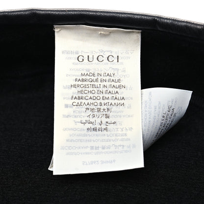 Gucci Felt Embroidered GG Patch Beret Hat M Black 7 of 8