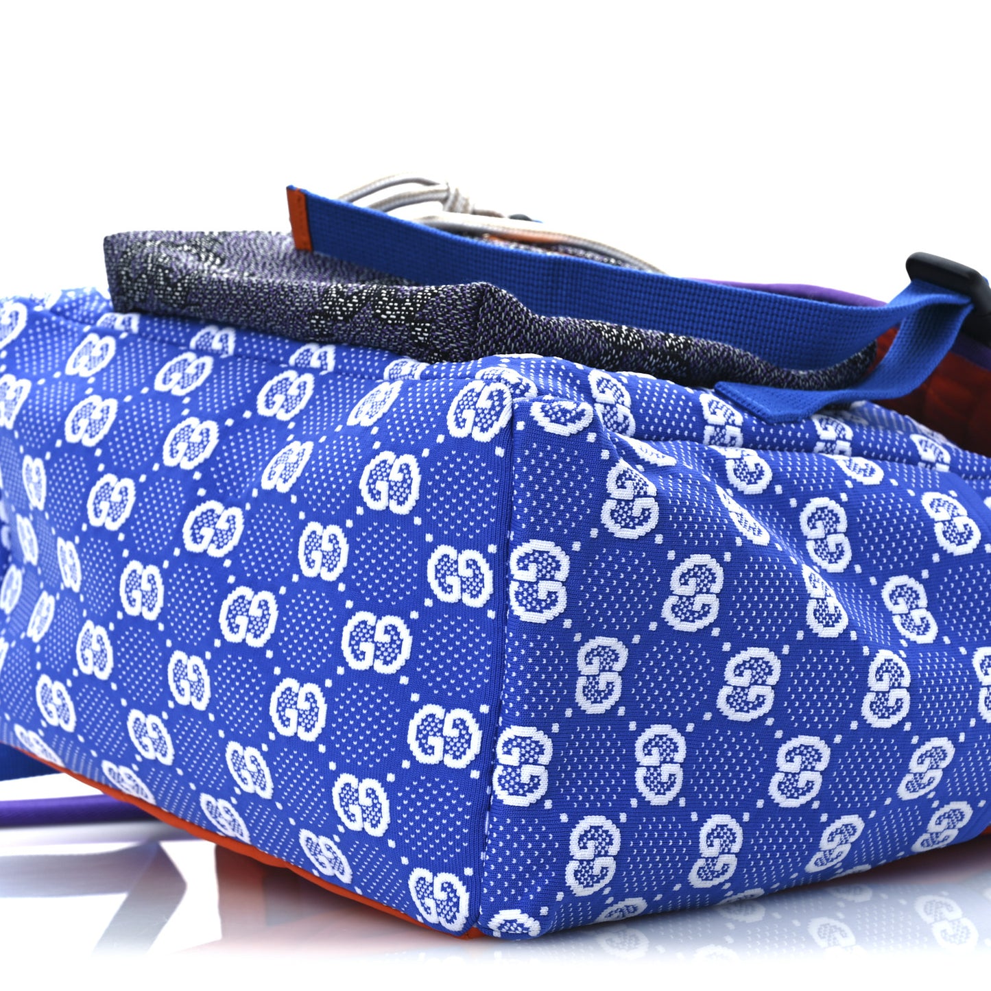 Jersey GG Monogram All Over Pan Sport Double Buckle Backpack  Blue Multicolor