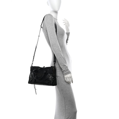 Balenciaga Agneau Classic Hardware S City Logo Strap Black White 2 of 14