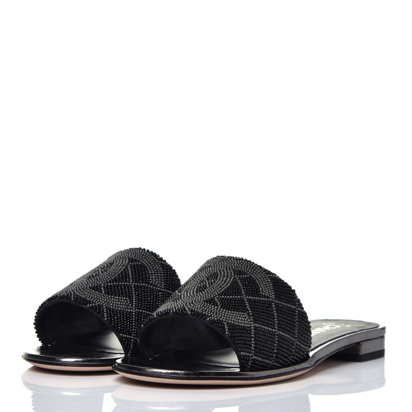 Pearl Embroidery CC Mules 36.5 Black