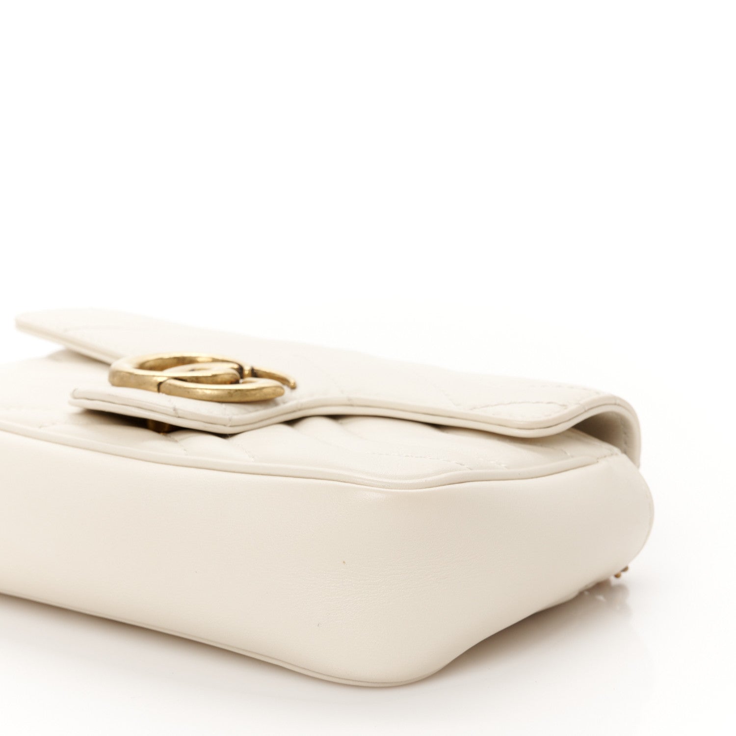 Gucci Calfskin Matelasse Super Mini GG Marmont Shoulder Bag White 10 of 10