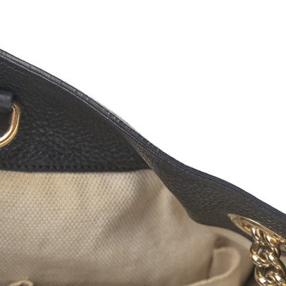 Gucci Pebbled Calfskin Medium Soho Chain Shoulder Bag Black 16 of 18