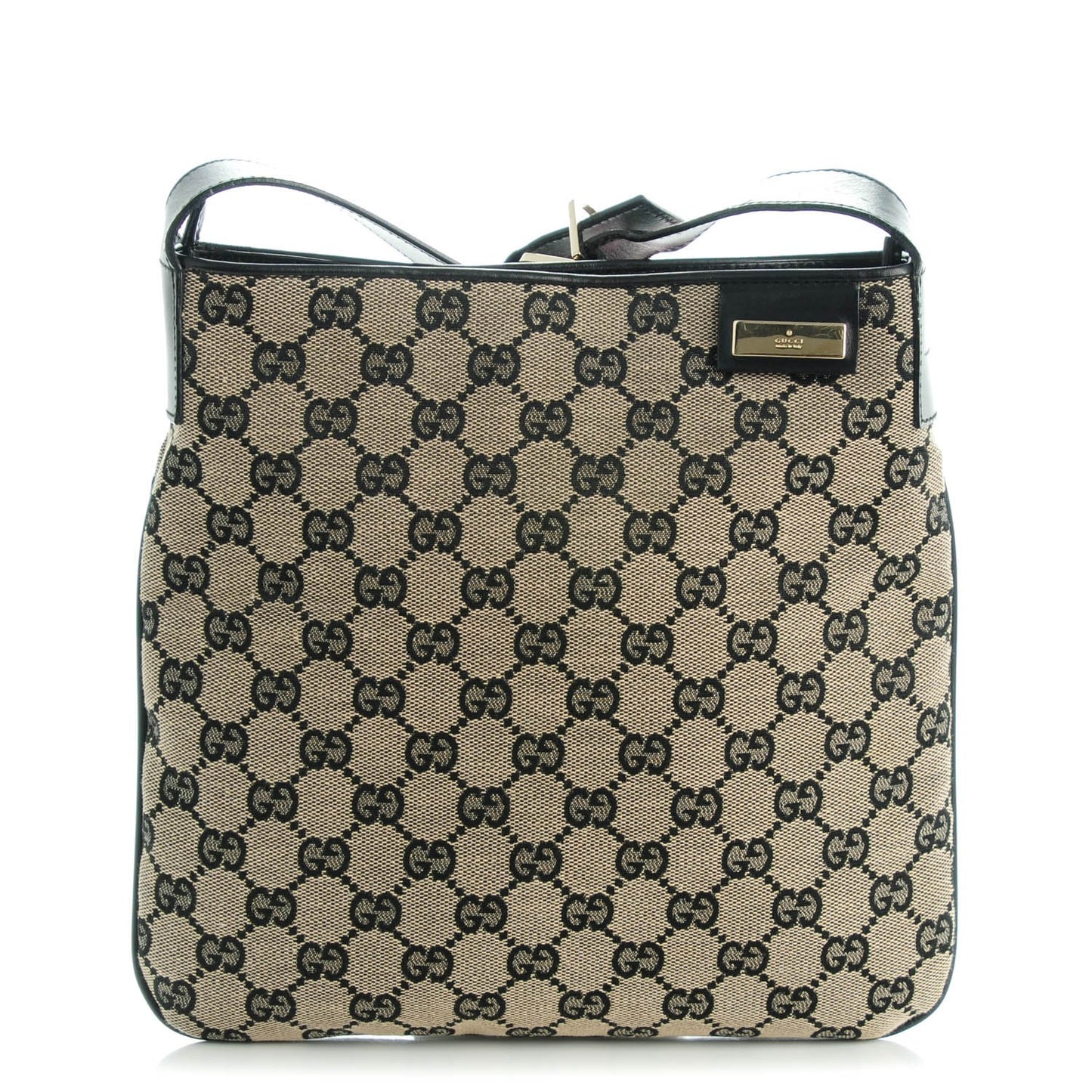 Monogram Small Flat Messenger Bag Brown