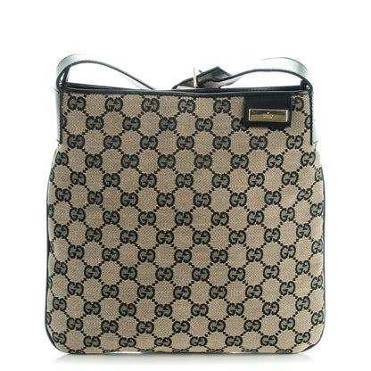 Gucci Monogram Small Flat Messenger Bag Brown 1 of 9