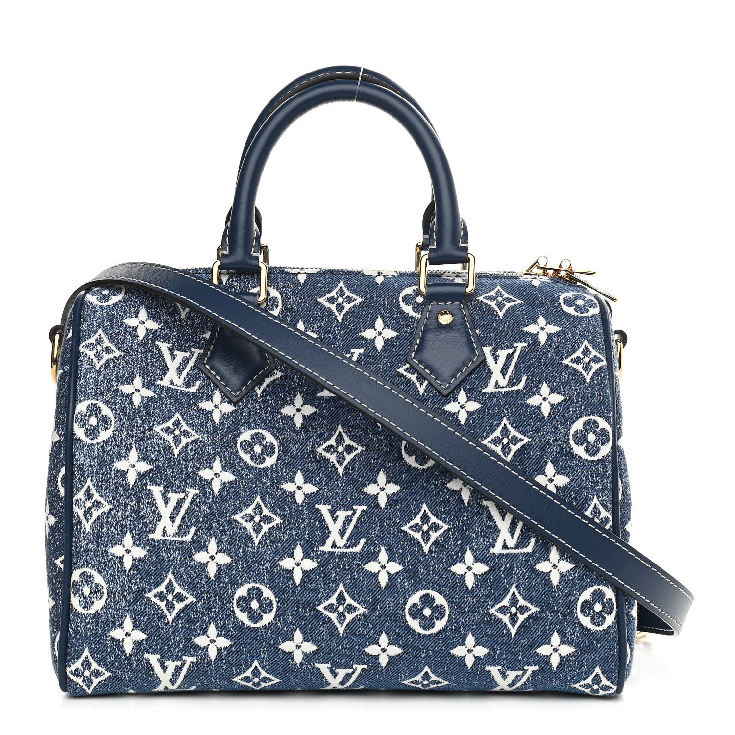 Louis Vuitton Monogram Jacquard Denim Speedy Bandouliere 25 Bleu 1 of 11