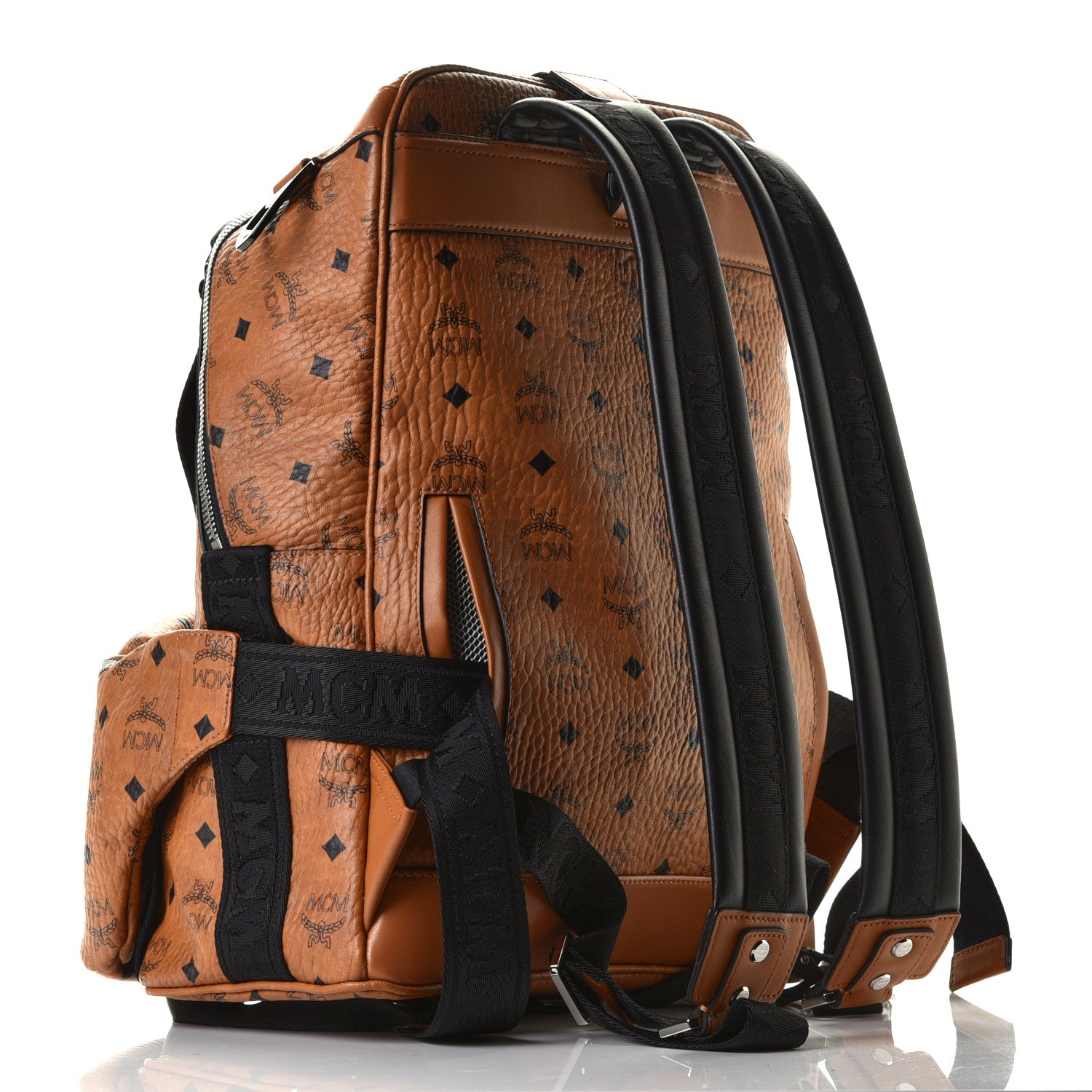MCM Visetos Medium Jemison Backpack Cognac 5 of 10