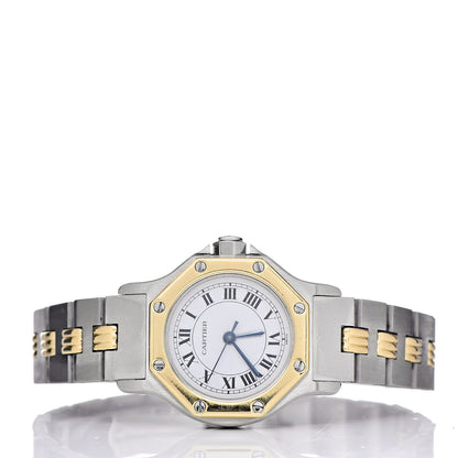 Cartier Stainless Steel 18K Yellow Gold 24mm Santos Octagon Automatic Watch 3 of 6