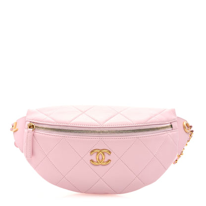 Chanel Lambskin Enamel Quilted Waist Bag Light Pink 1 of 9