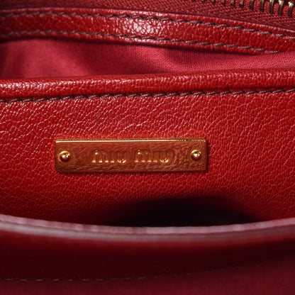Miu Miu Goatskin Madras Shopping Tote Mandarino Rubino 7 of 10