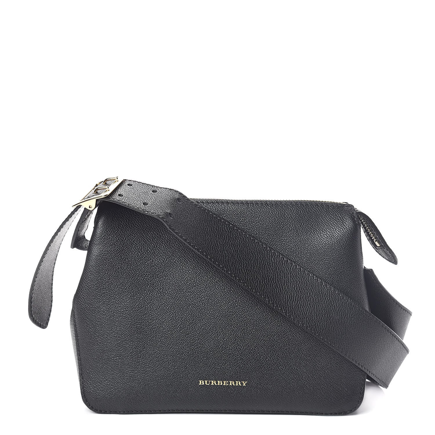 Burberry Soft Grain Calfskin House Check Small Helmsley Crossbody Black 1 of 9