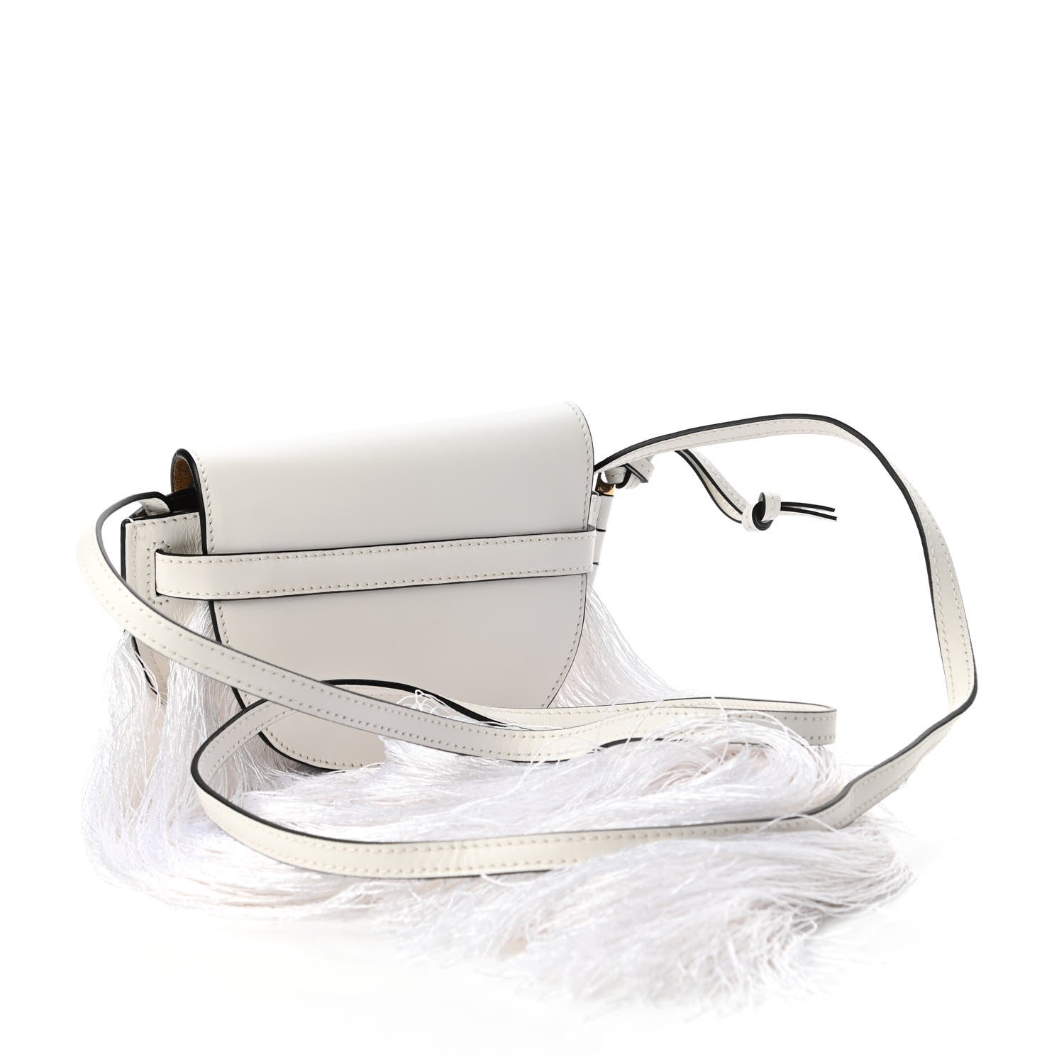 Loewe Calfskin Mini Fringe Gate Crossbody Bag White 3 of 10