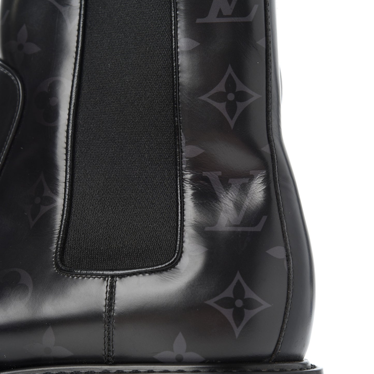 Calfskin Monogram Eclipse Chelsea Boots 9 Black