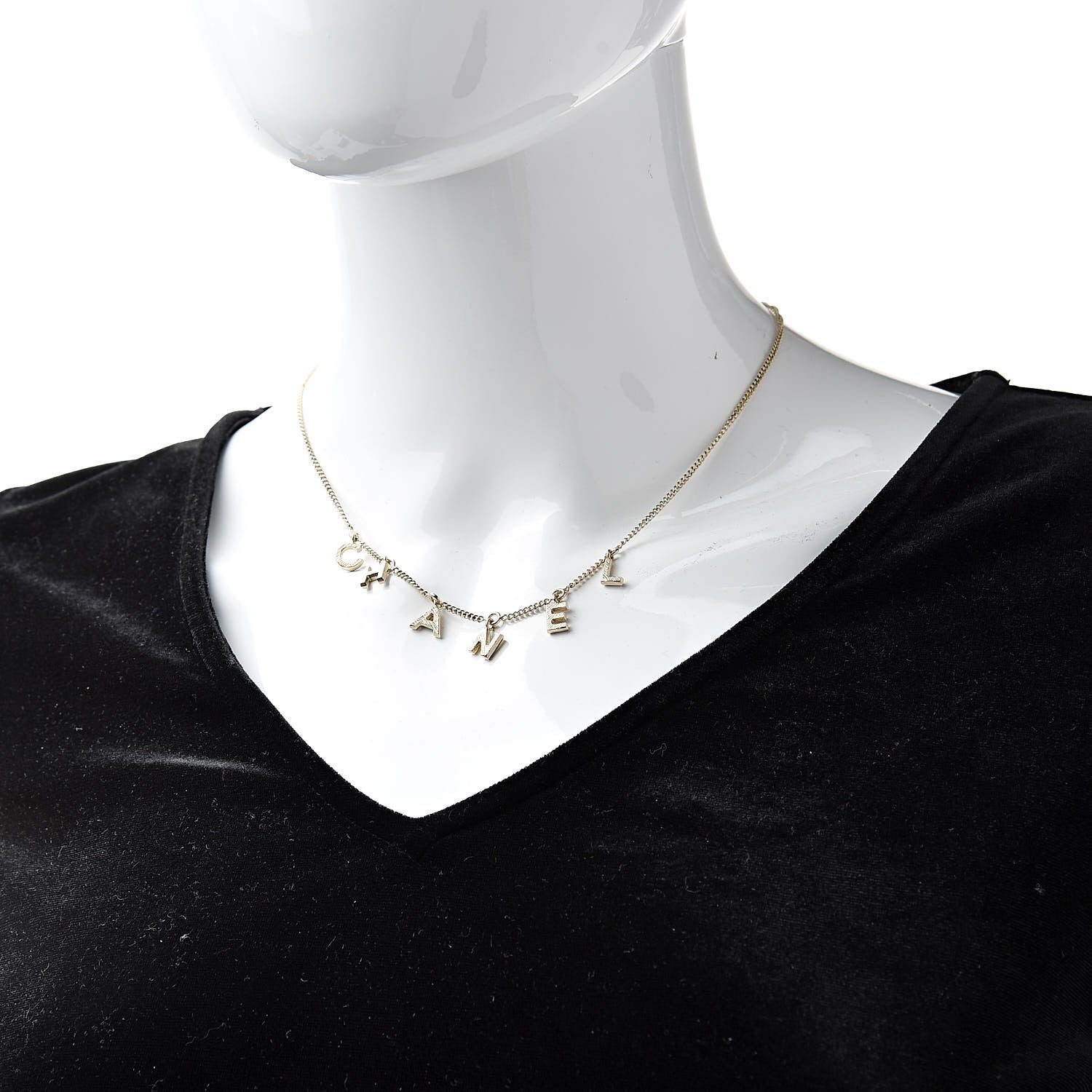 Chanel Logo Necklace Gold 2 of 4