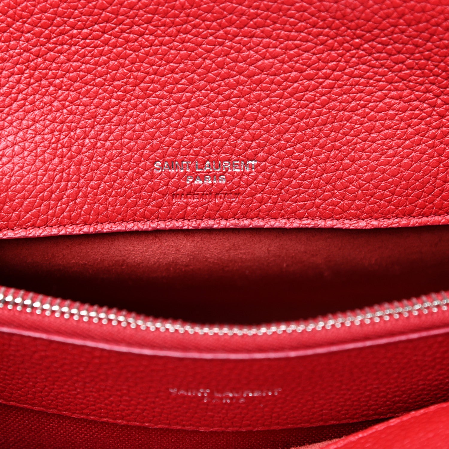Saint Laurent Grained Calfskin Baby Sac De Jour Souple Red 6 of 11