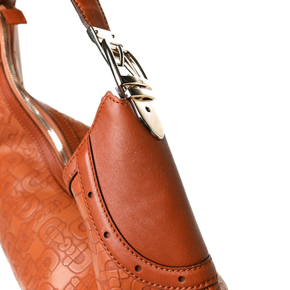 Gucci GGUCCI Calfskin Horsebit Embossed Glam Hobo Tan 11 of 17