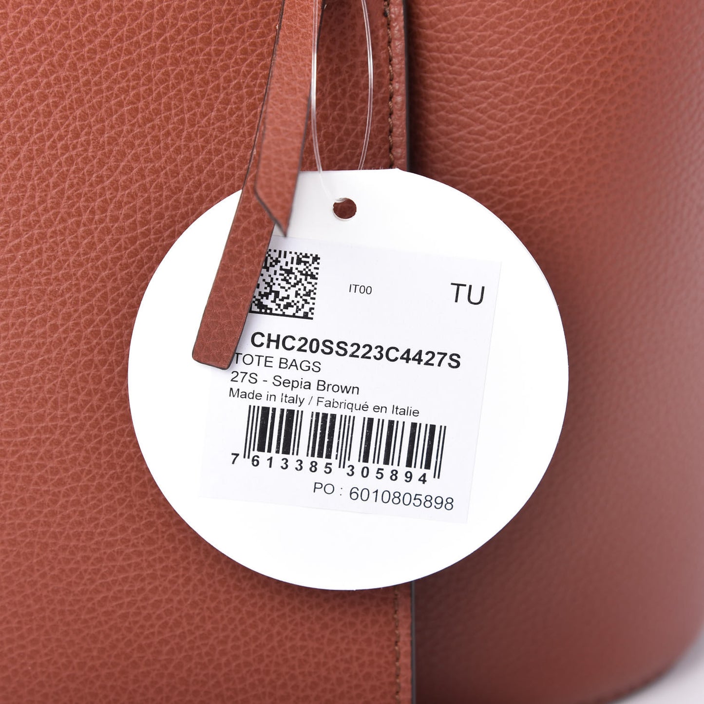 Smooth Grained Calfskin Medium Aby Tote Sepia Brown