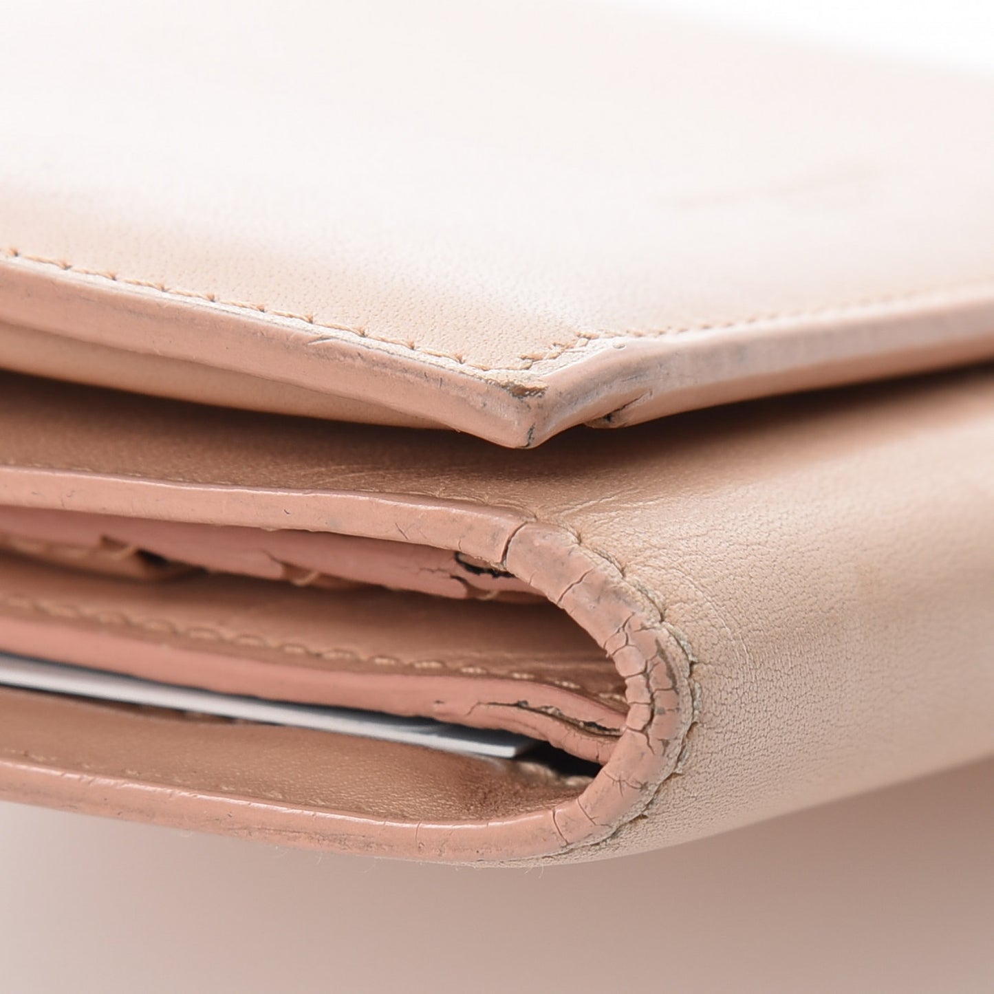Calfskin Trifold Wallet Pale Pink
