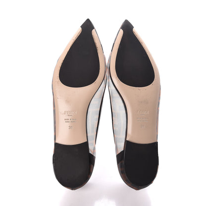 Fendi Mesh FF Skimmer Ballerina Flats 38 Tobacco Moro Black 7 of 9