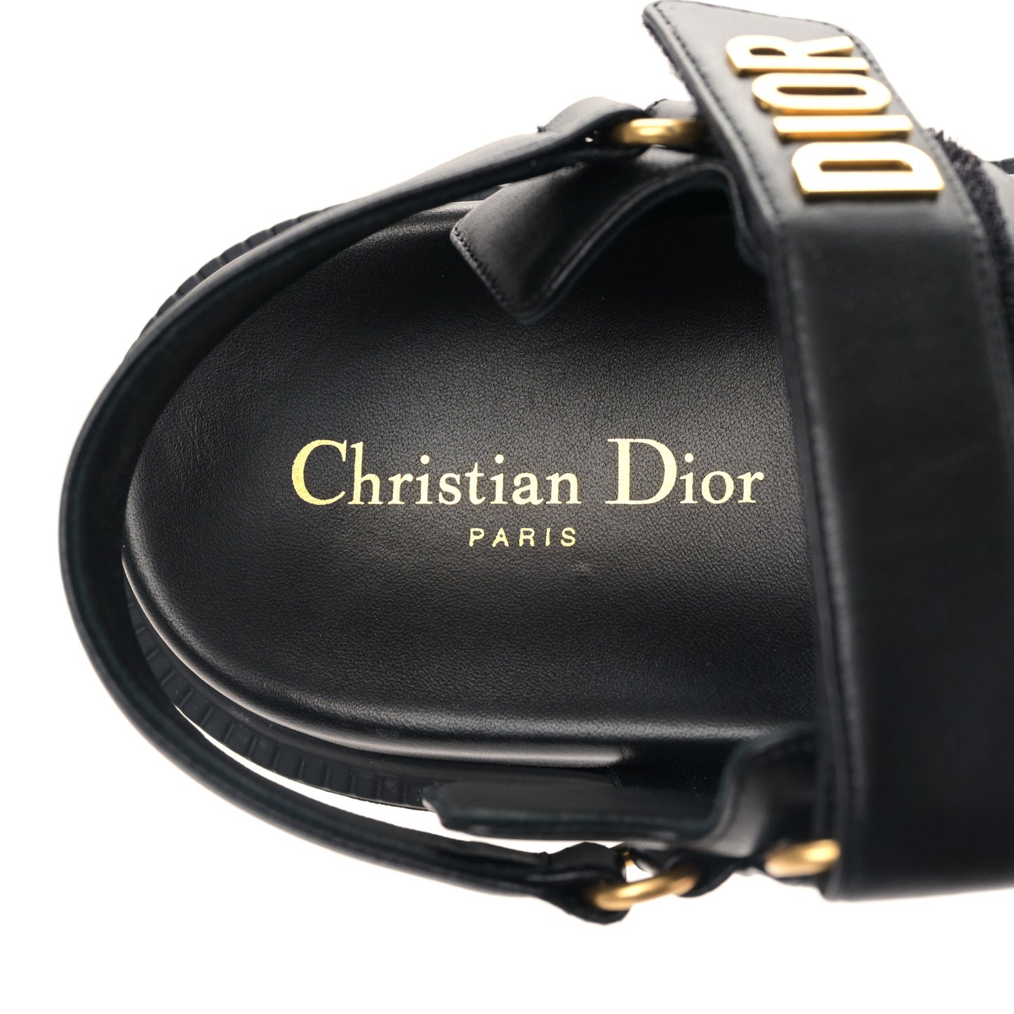 Lambskin Dioract 10mm Sandals 37 Black