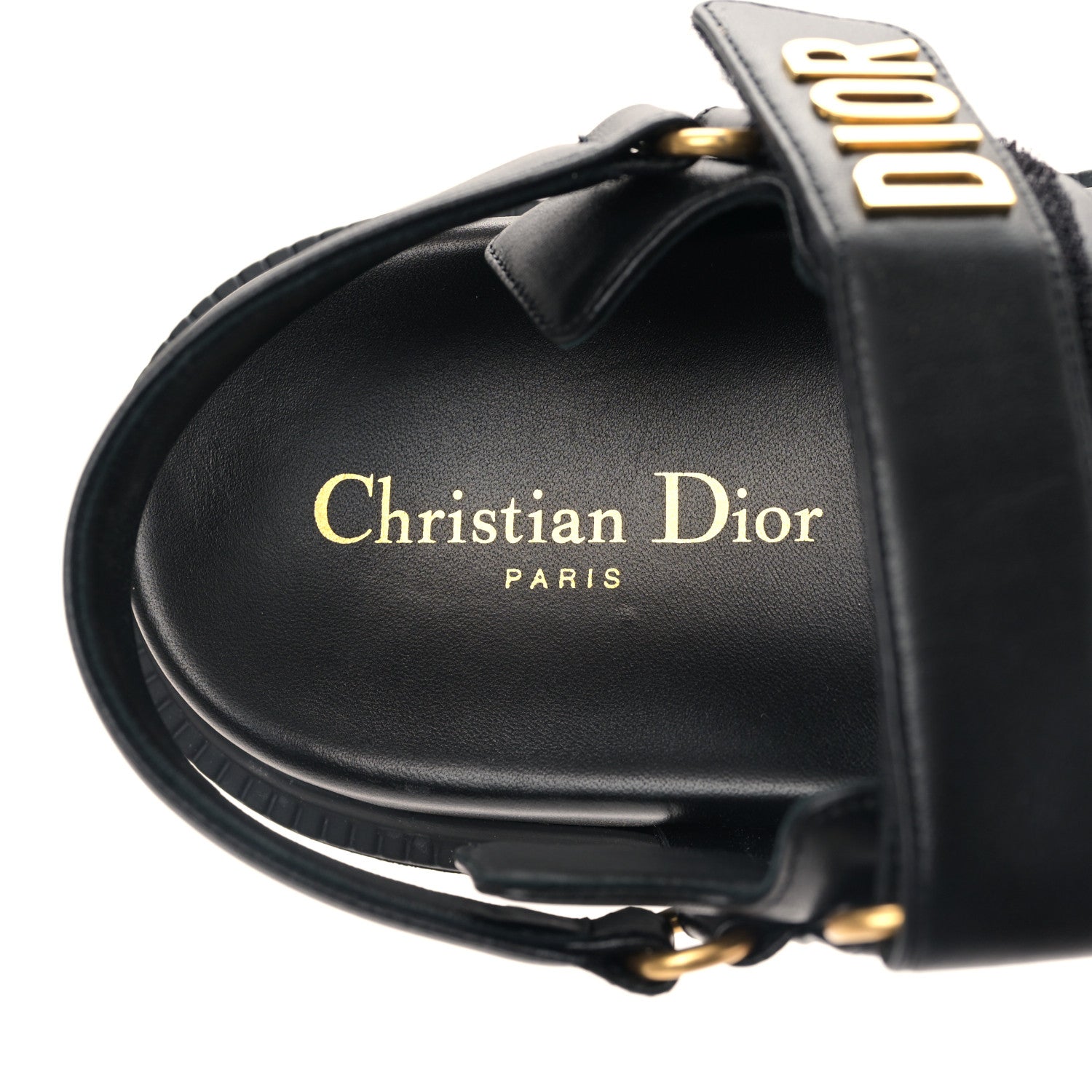 Christian Dior Lambskin Dioract 10mm Sandals 37 Black 7 of 8