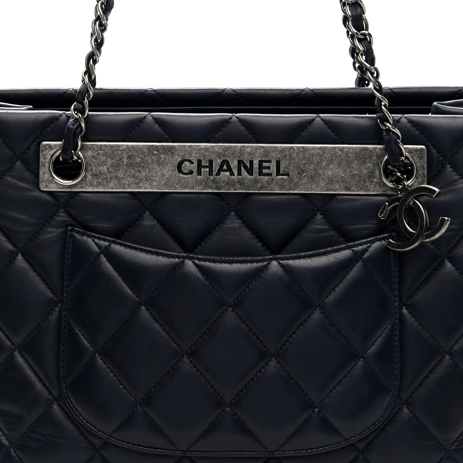 Chanel Lambskin Quilted Trendy CC Tote Navy 8 of 10
