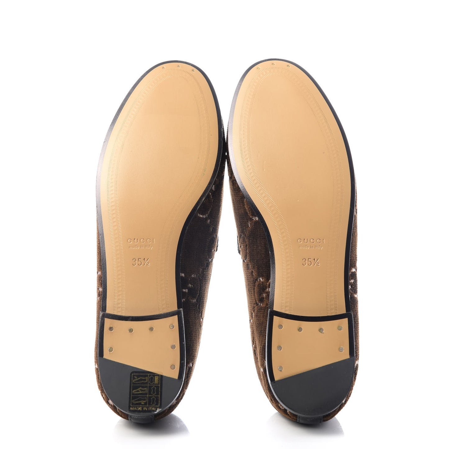 Velvet GG Monogram Horsebit Womens Jordaan Loafers 35.5 Brown Black