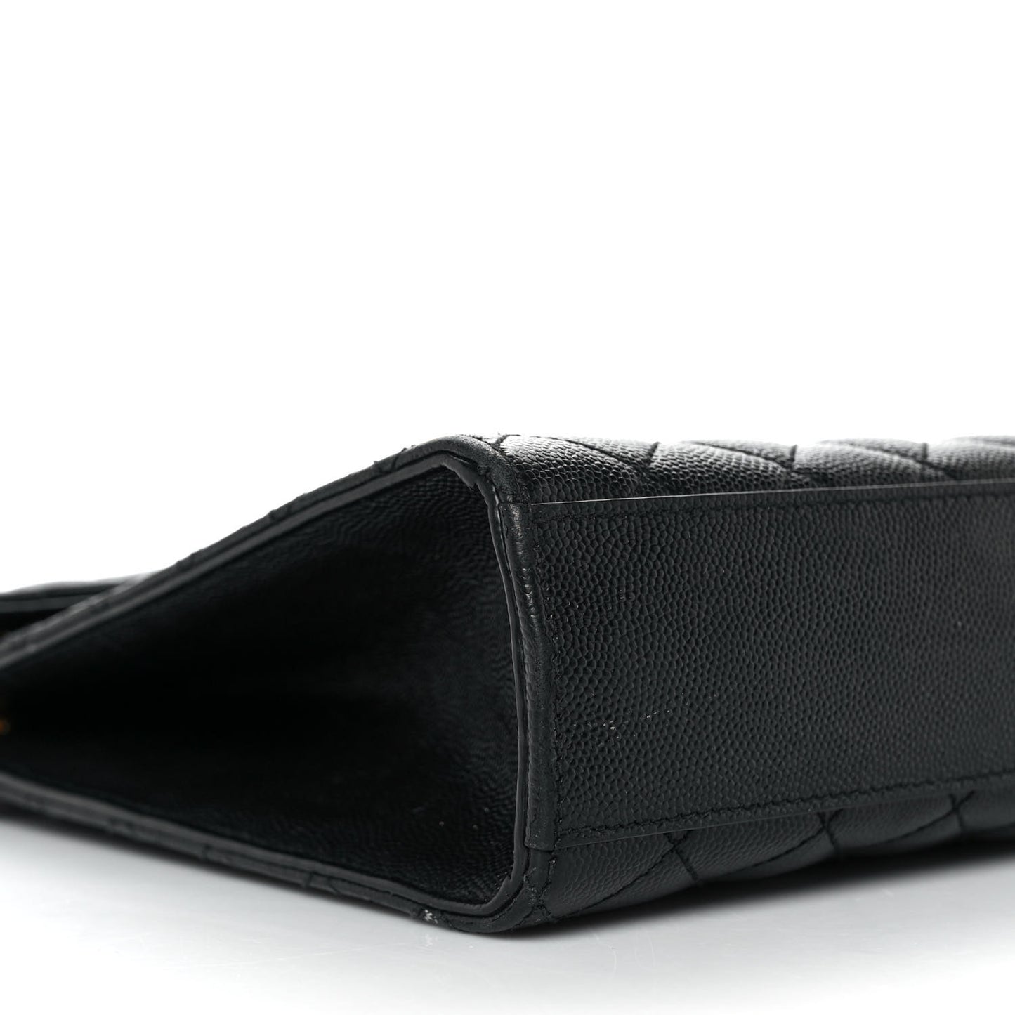 Grain De Poudre Textured Mixed Matelasse Large Triquilt Monogram Satchel Black