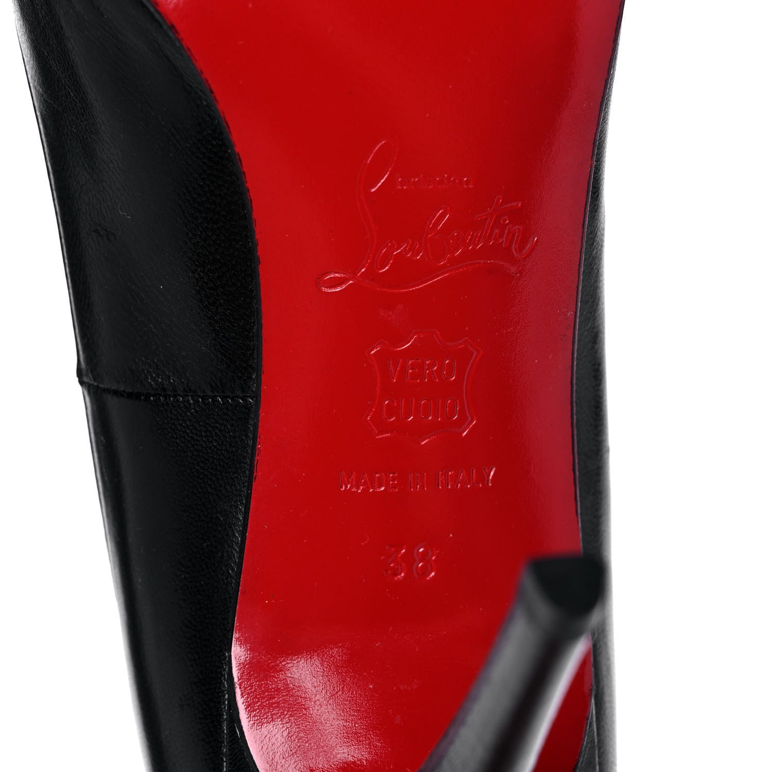 Christian Louboutin Shiny Nappa Chironde Ankle Strap Pumps 38 Black 6 of 9