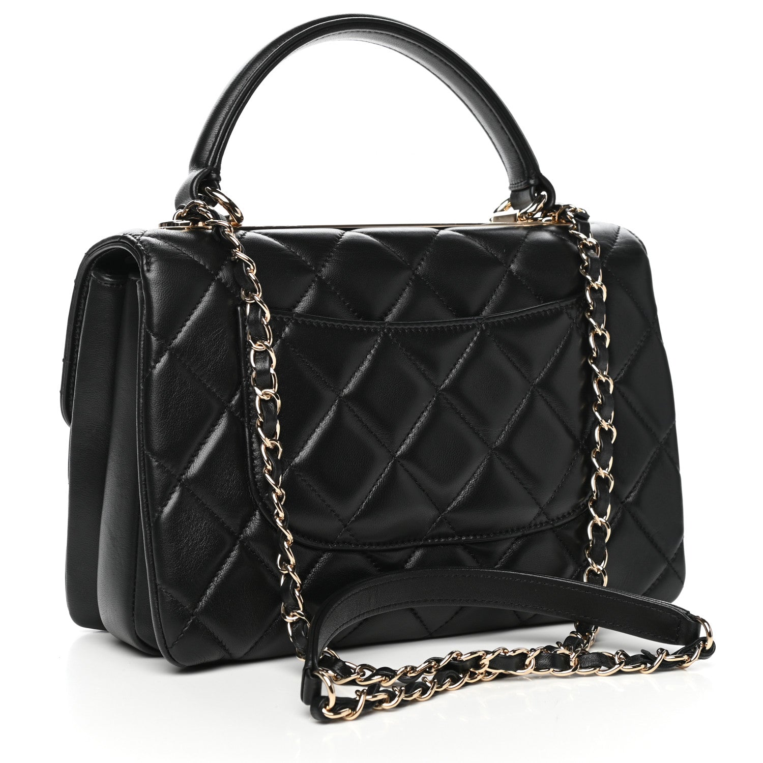 Chanel Lambskin Quilted Small Trendy CC Dual Handle Flap Bag Black 4 of 12