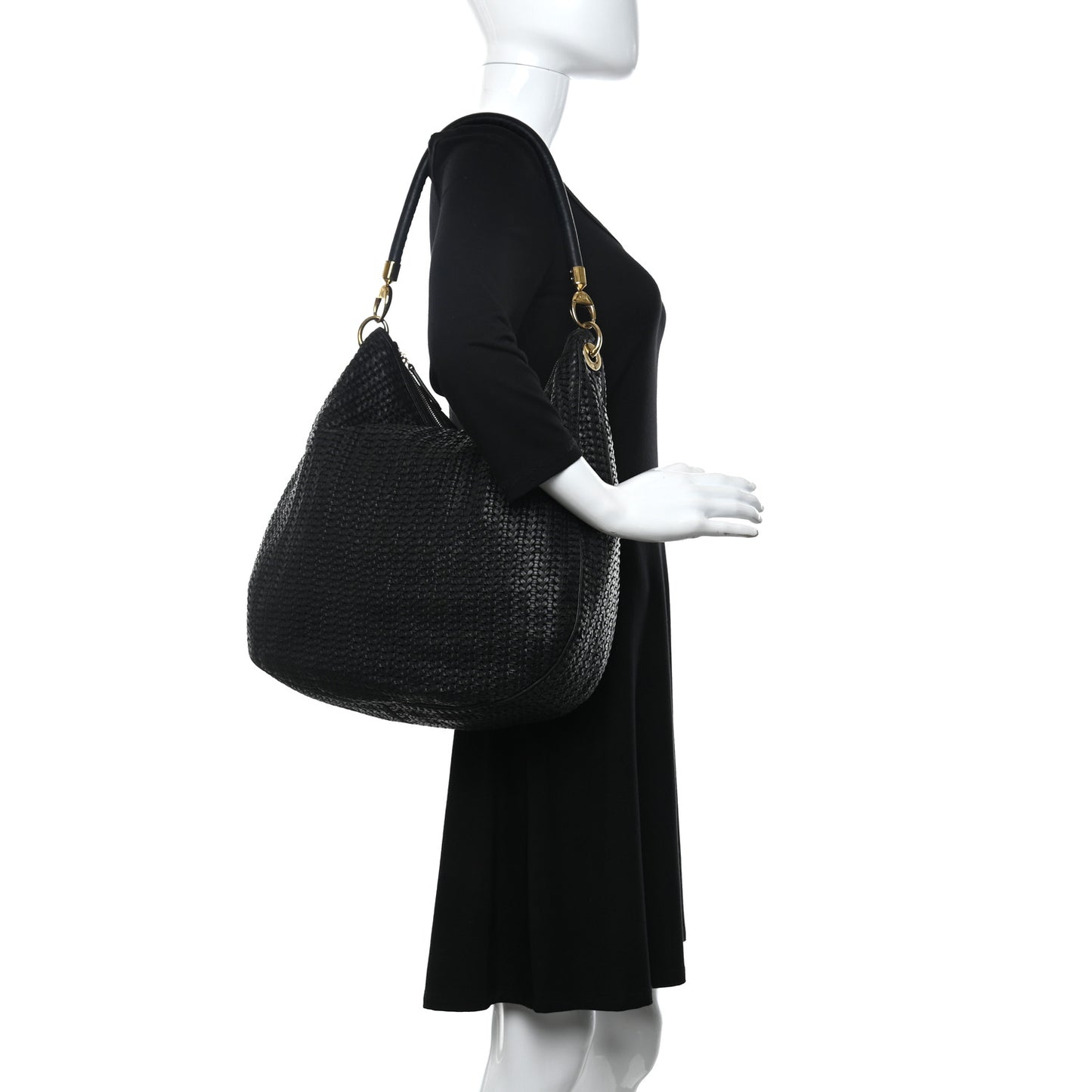 Lambskin Woven Dior Soft Hobo Black