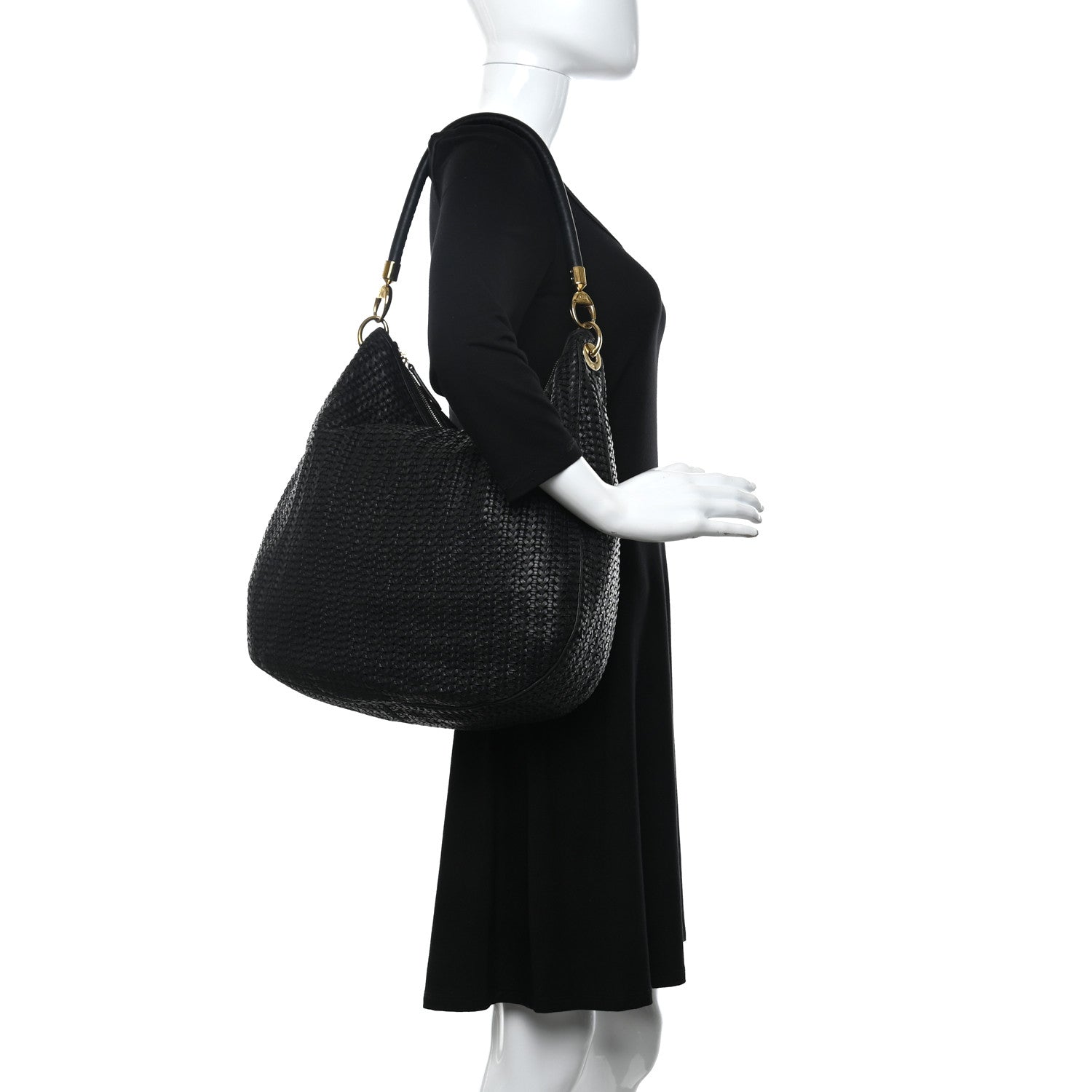 Christian Dior Lambskin Woven Dior Soft Hobo Black 2 of 13