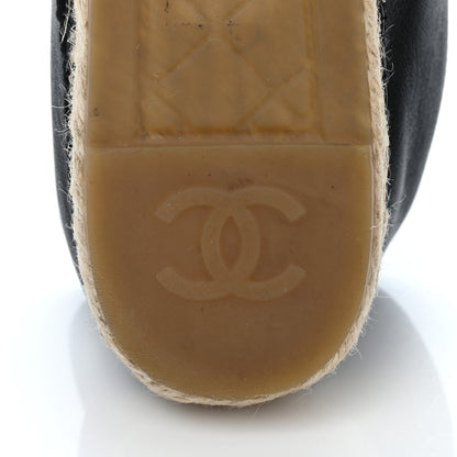 Chanel Lambskin Quilted CC Espadrilles 37 Black 9 of 11