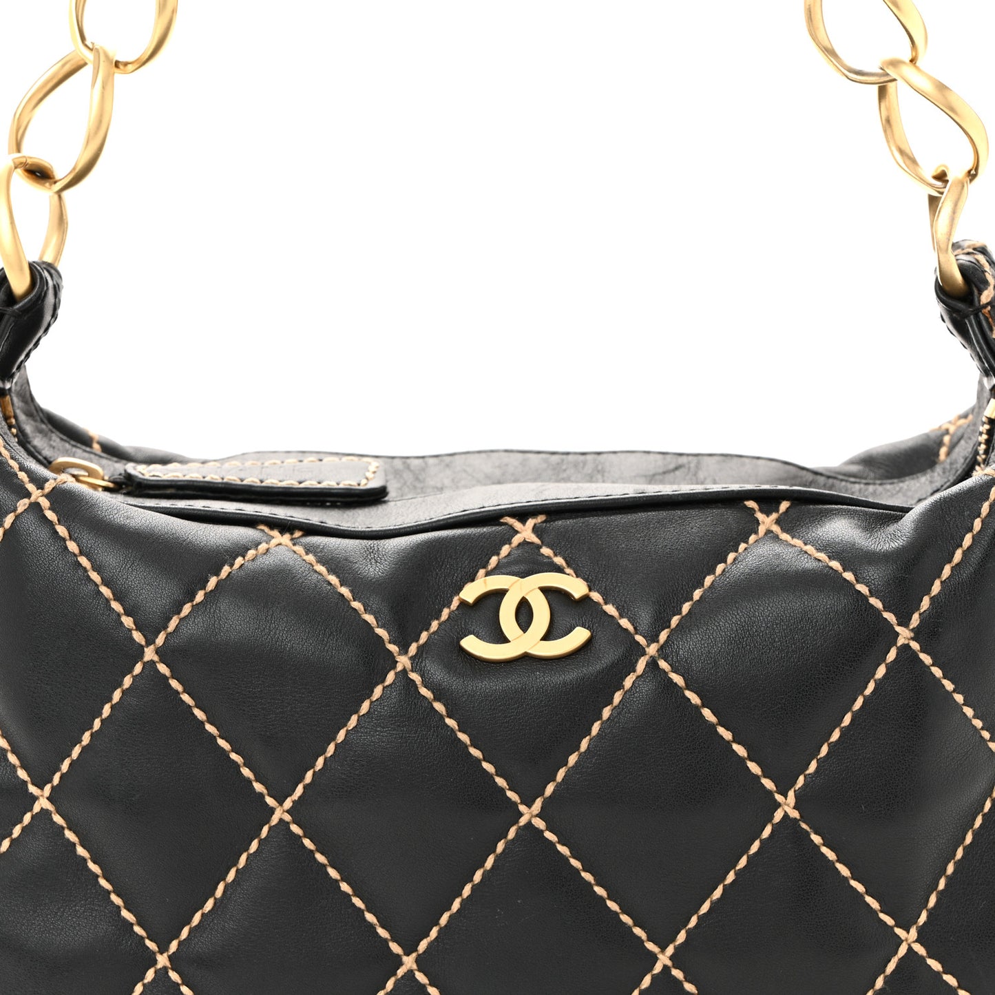 Calfskin Wild Stitch Hobo Black