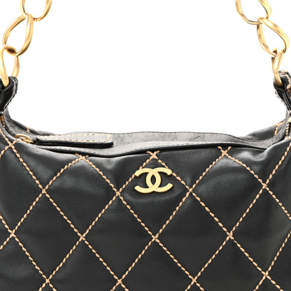 Chanel Calfskin Wild Stitch Hobo Black 8 of 11