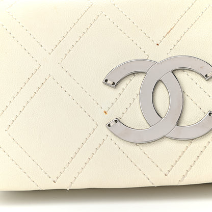 Chanel Calfskin Diamond Stitch Accordion Flap White 11 of 13