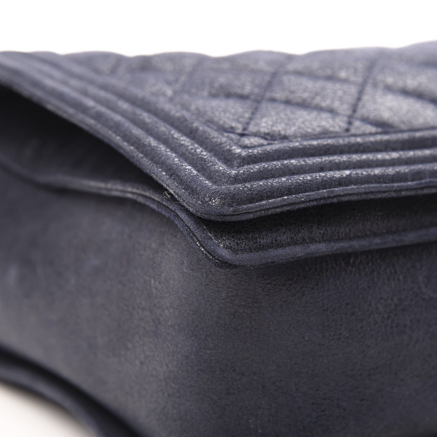 Chanel Goatskin Quilted Large Gentle Boy Flap Navy 9 of 12