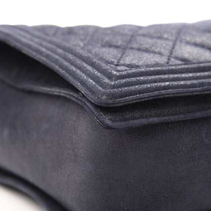 Chanel Goatskin Quilted Large Gentle Boy Flap Navy 9 of 12