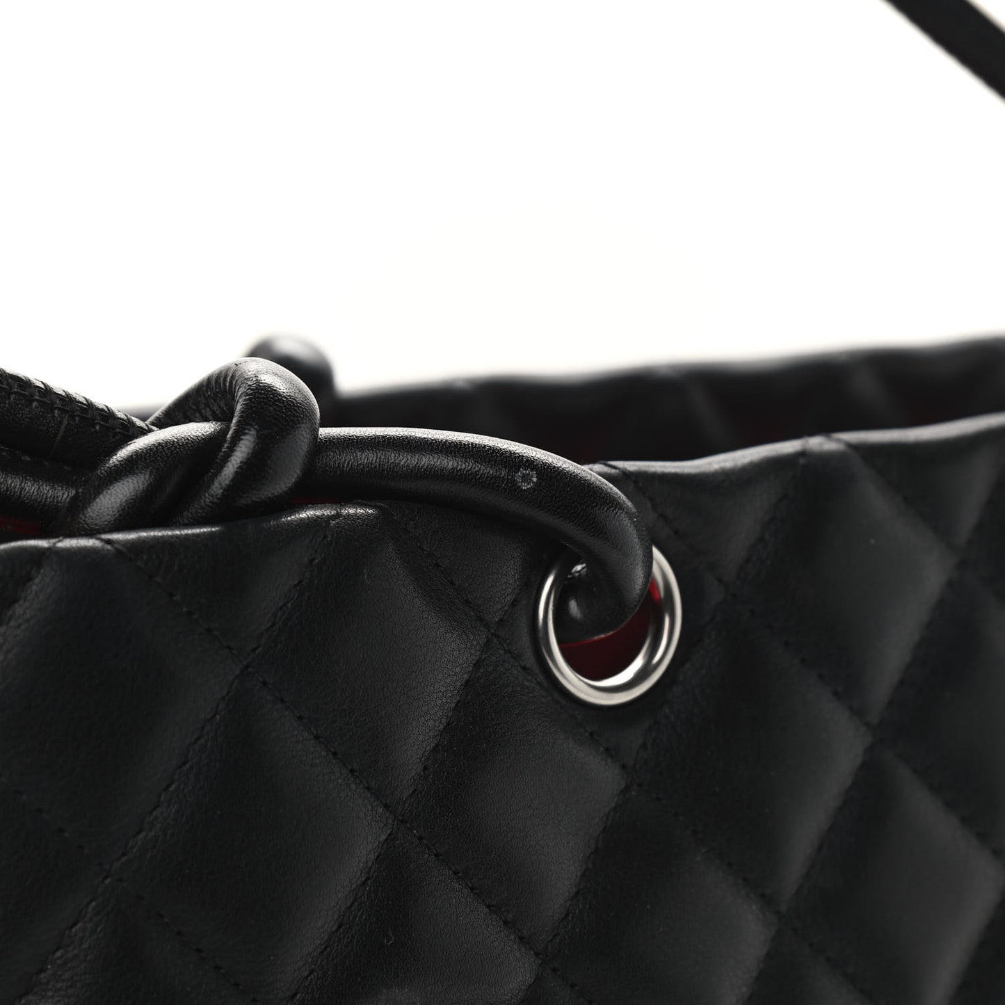 Calfskin Quilted Large Cambon Tote Black