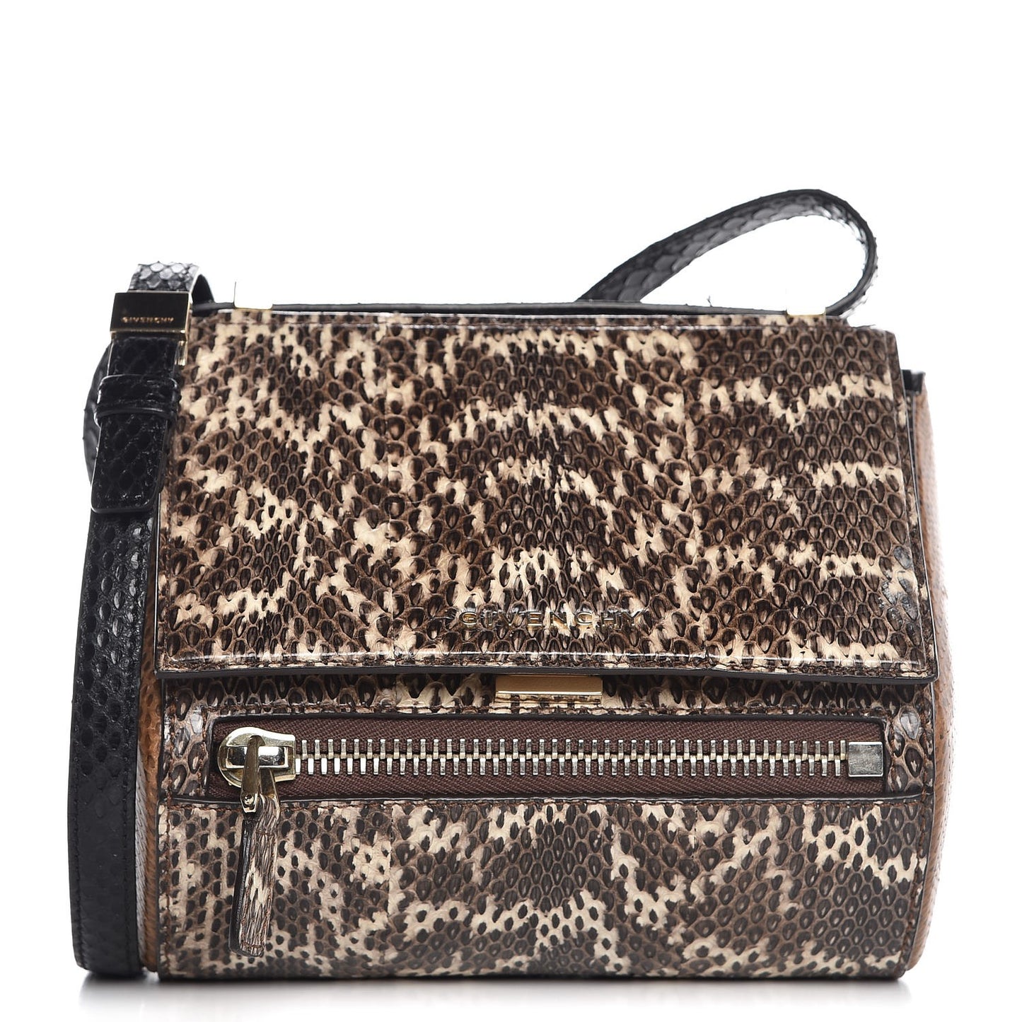 Elaphe Mini Pandora Box Crossbody Bag Beige