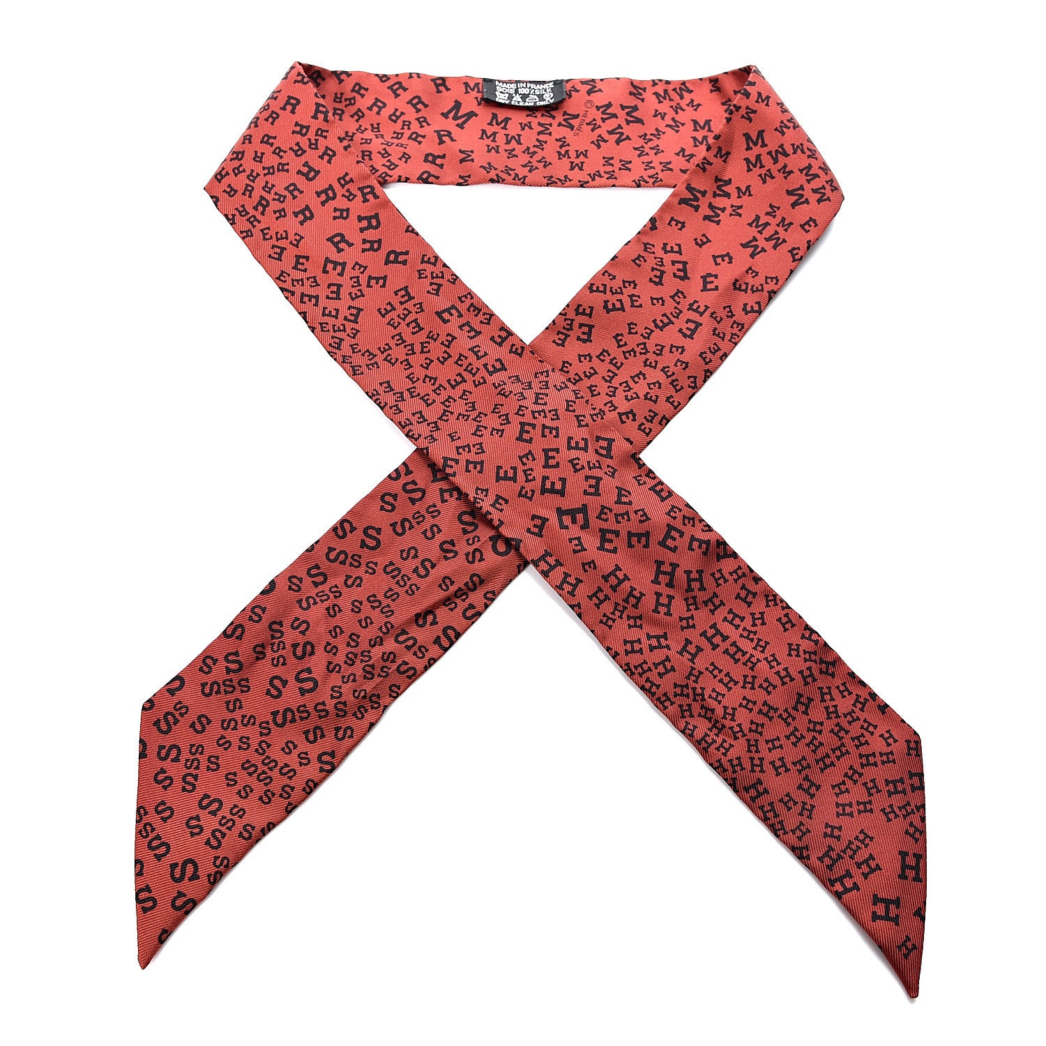 Hermes Silk Scattered Letters Twilly 1 of 3