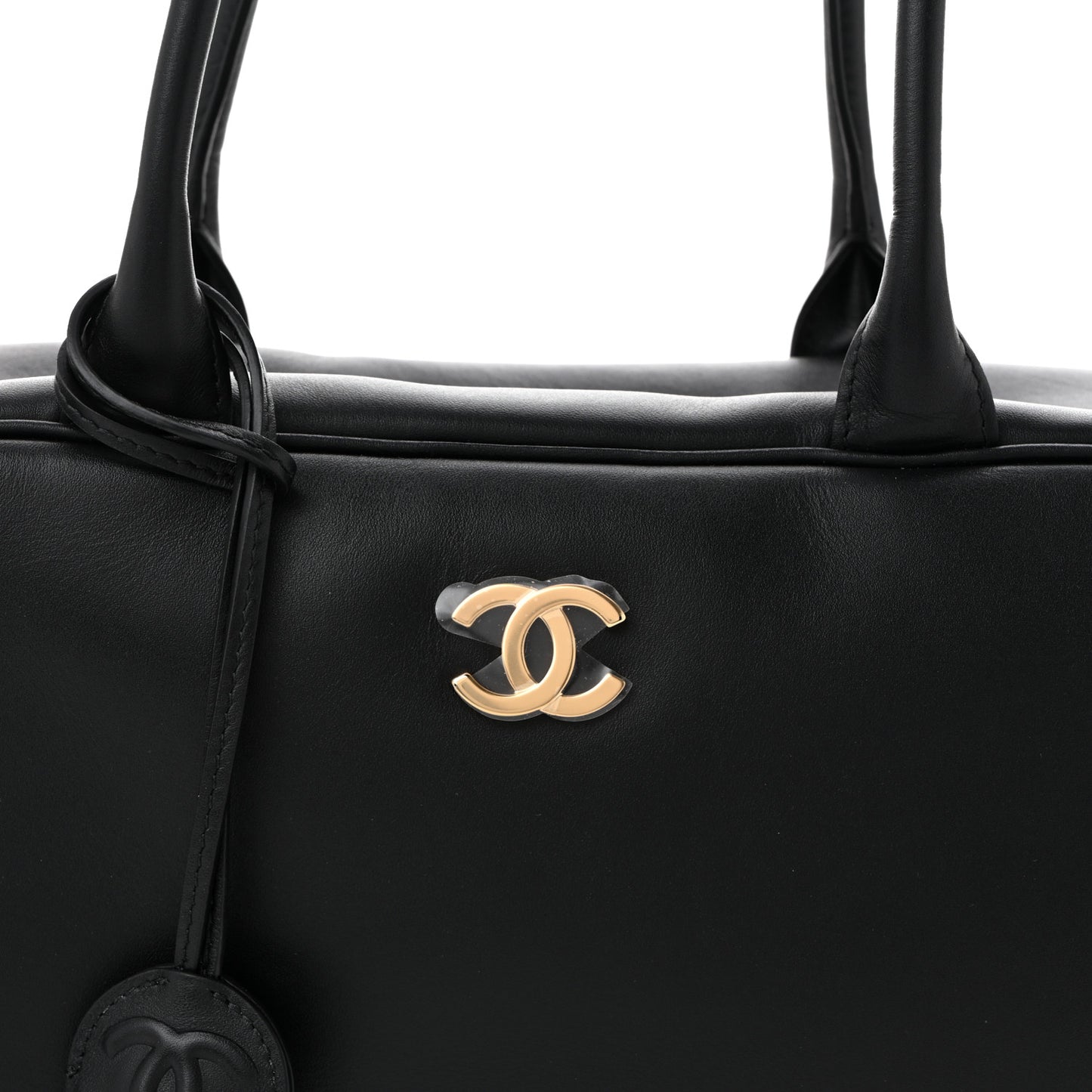 Calfskin Large Perfect Bowling Bag Black