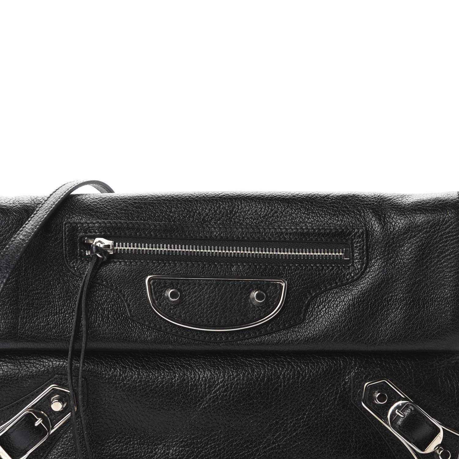 Balenciaga Chevre Silver Metallic Edge Hardware Envelope Clutch Black 10 of 10