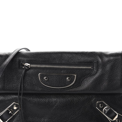 Balenciaga Chevre Silver Metallic Edge Hardware Envelope Clutch Black 10 of 10