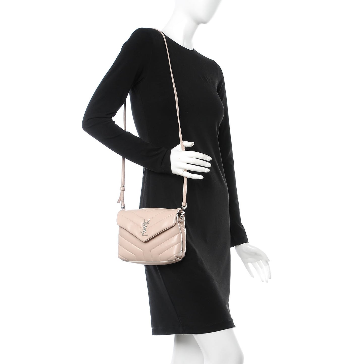 Calfskin Y Quilted Monogram Toy Loulou Chain Satchel Nude Powder